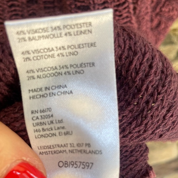 Free People FP BEACH Womens Sz S Button Front Cardigan Sweater Chunky Knit Brown - Picture 8 of 13